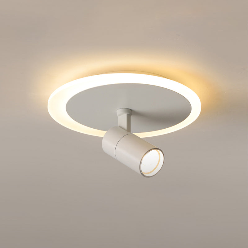 Plafonnier LED moderne en métal blanc, luminaire monté au plafond, pour porche