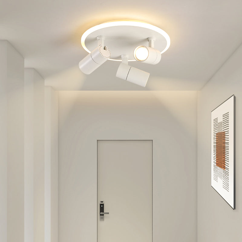 Plafonnier LED moderne en métal blanc, luminaire monté au plafond, pour porche