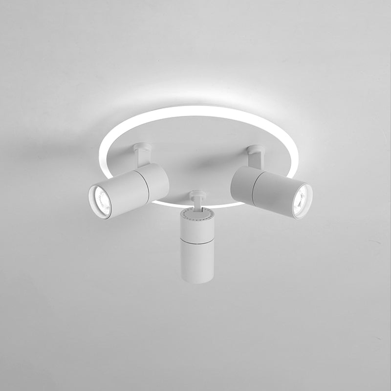 Plafonnier LED moderne en métal blanc, luminaire monté au plafond, pour porche