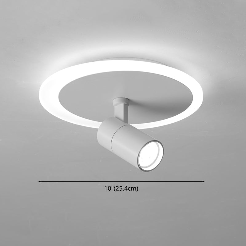 Plafonnier LED moderne en métal blanc, luminaire monté au plafond, pour porche