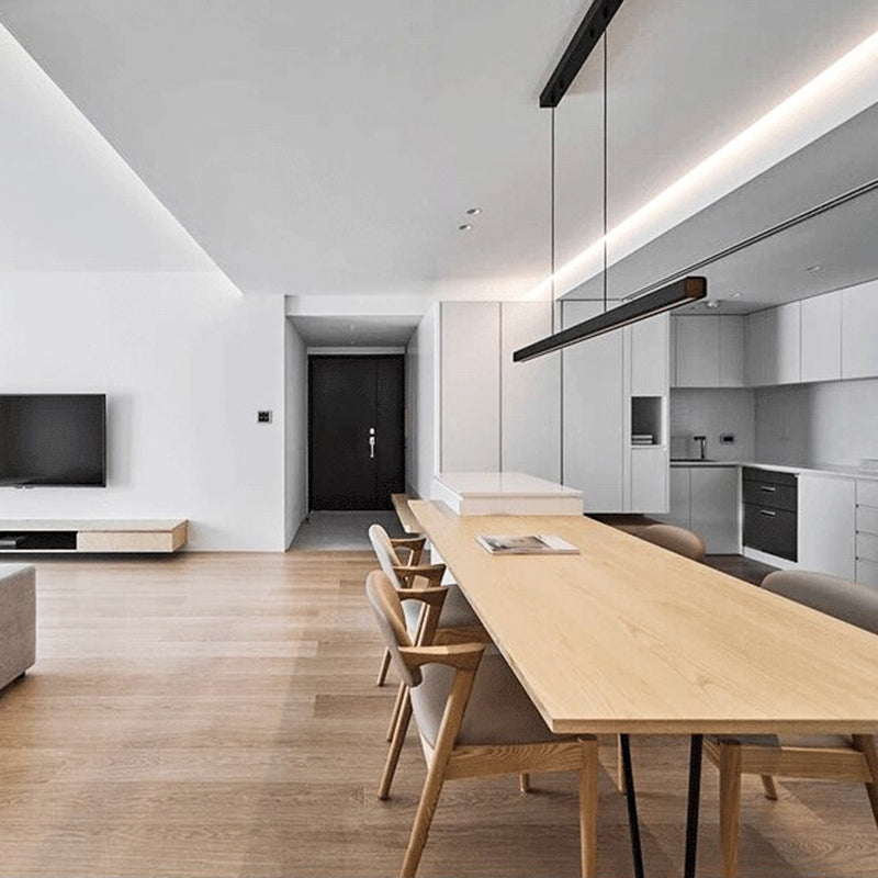 Modern a pendente illuminazione per l'illuminazione a sospensione lineare dell'isola cucina idee di illuminazione dell'isola in nero