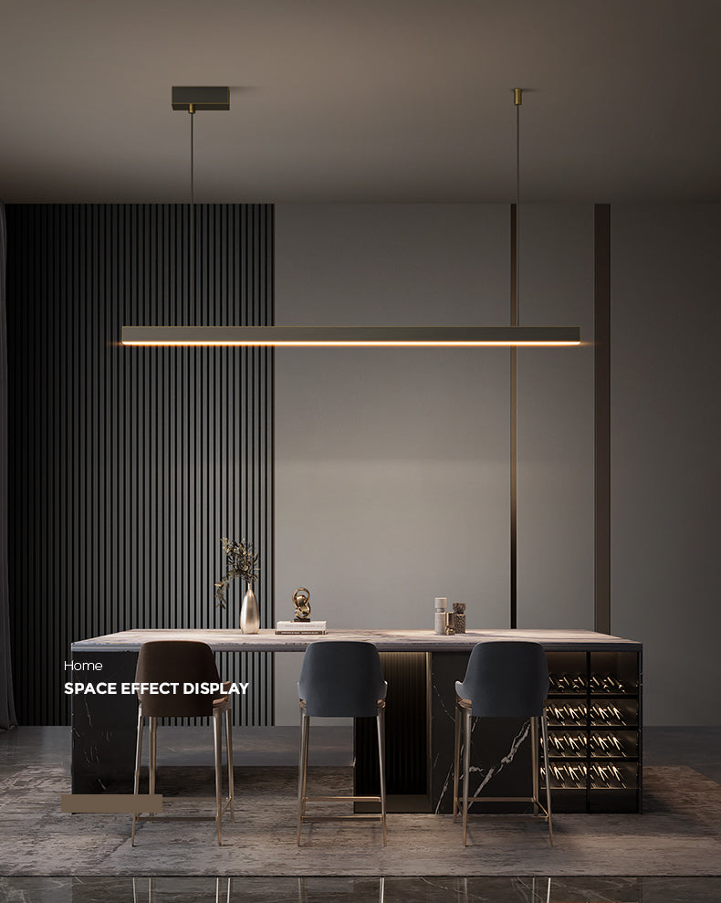 Modern Pendant Lighting for Kitchen Island Linear Island Lighting in Metal