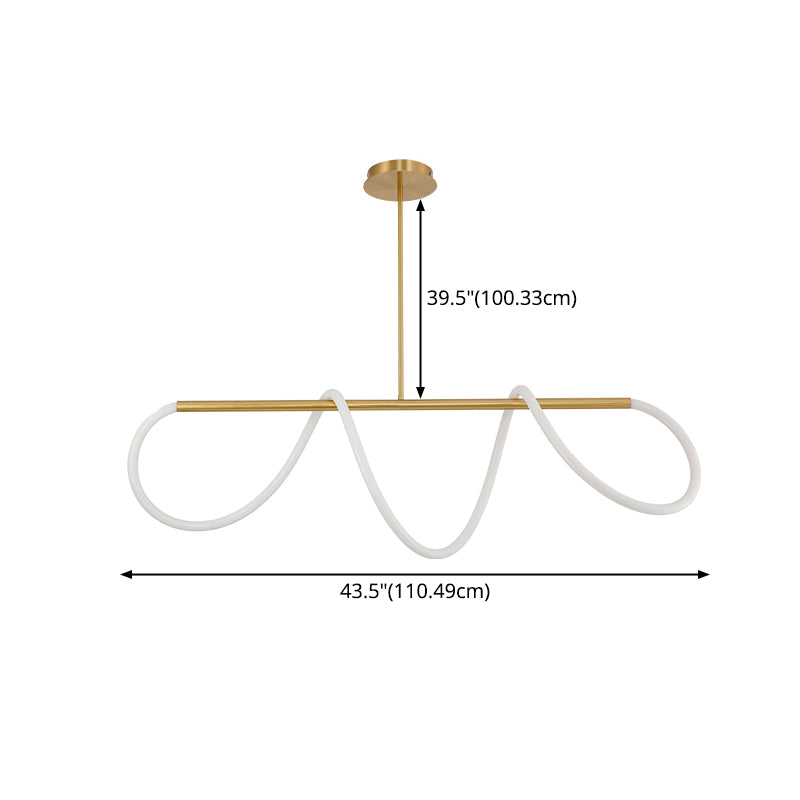 Luci a sospensione contemporanea per l'Isola Linear Linear Isola Luci dell'isola sospesa in oro