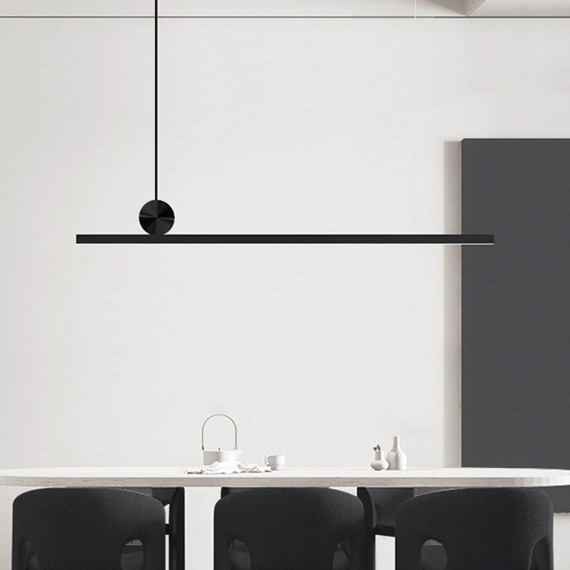 Illuminazione dell'isola contemporanea illuminazione isola lineare luce appesa in nero