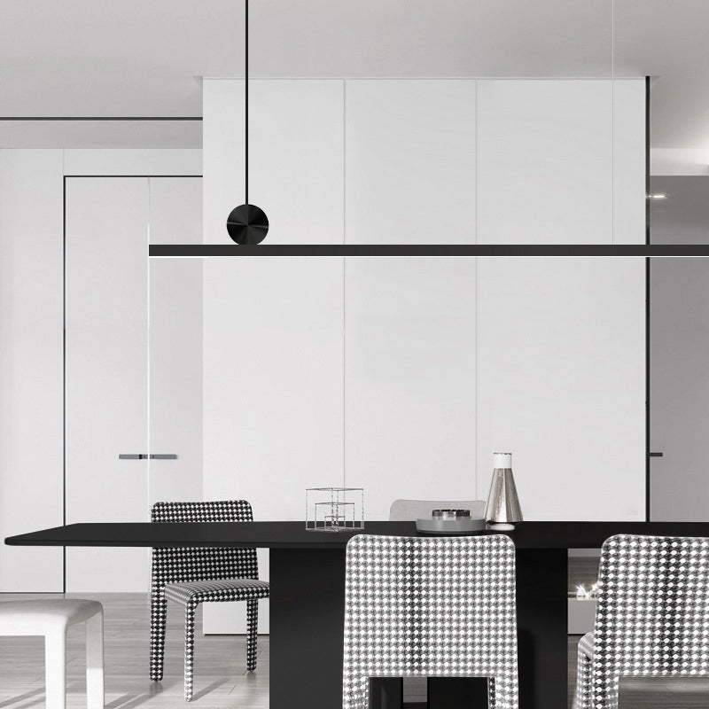 Illuminazione dell'isola contemporanea illuminazione isola lineare luce appesa in nero