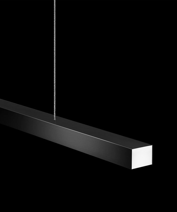 Illuminazione dell'isola contemporanea illuminazione isola lineare luce appesa in nero