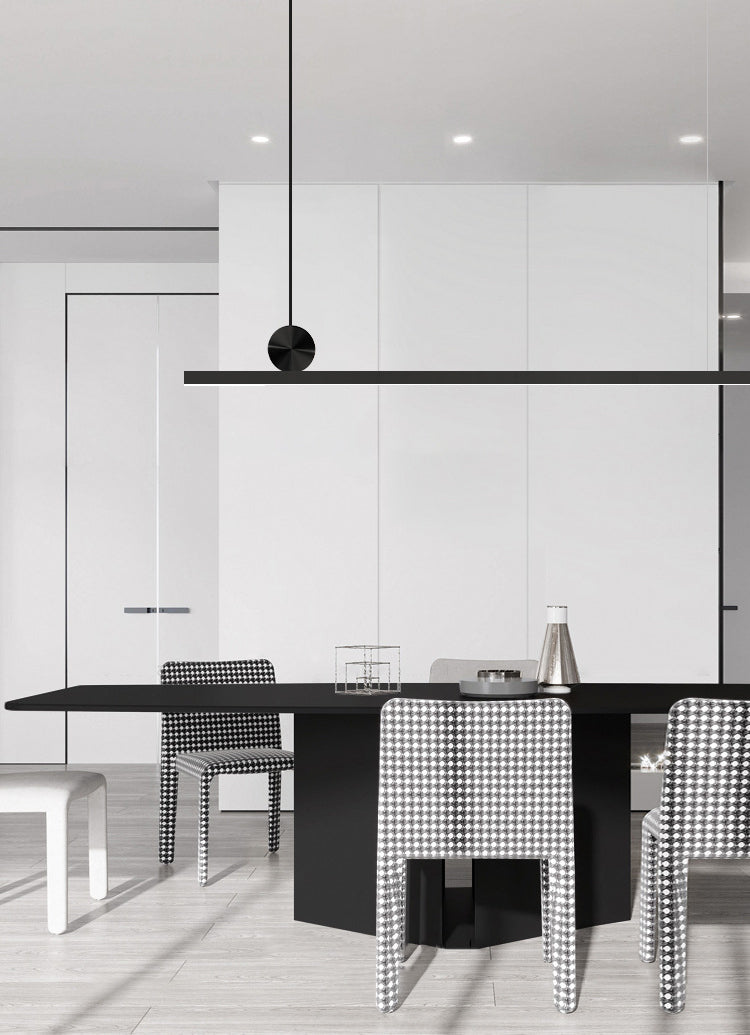 Illuminazione dell'isola contemporanea illuminazione isola lineare luce appesa in nero