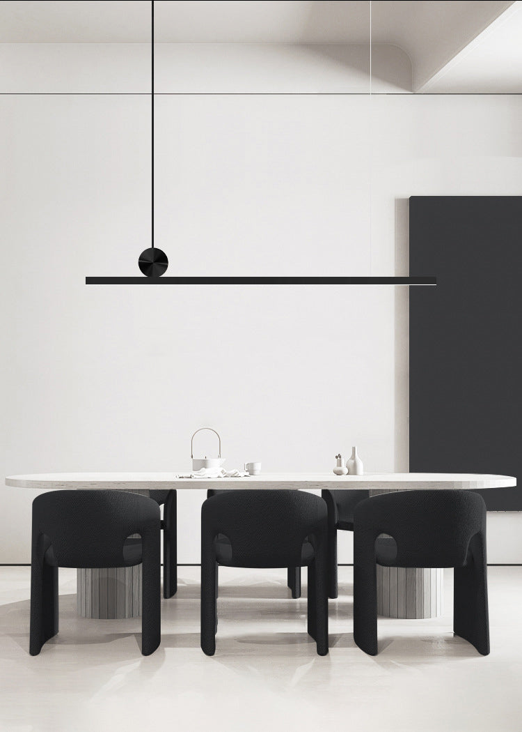 Illuminazione dell'isola contemporanea illuminazione isola lineare luce appesa in nero