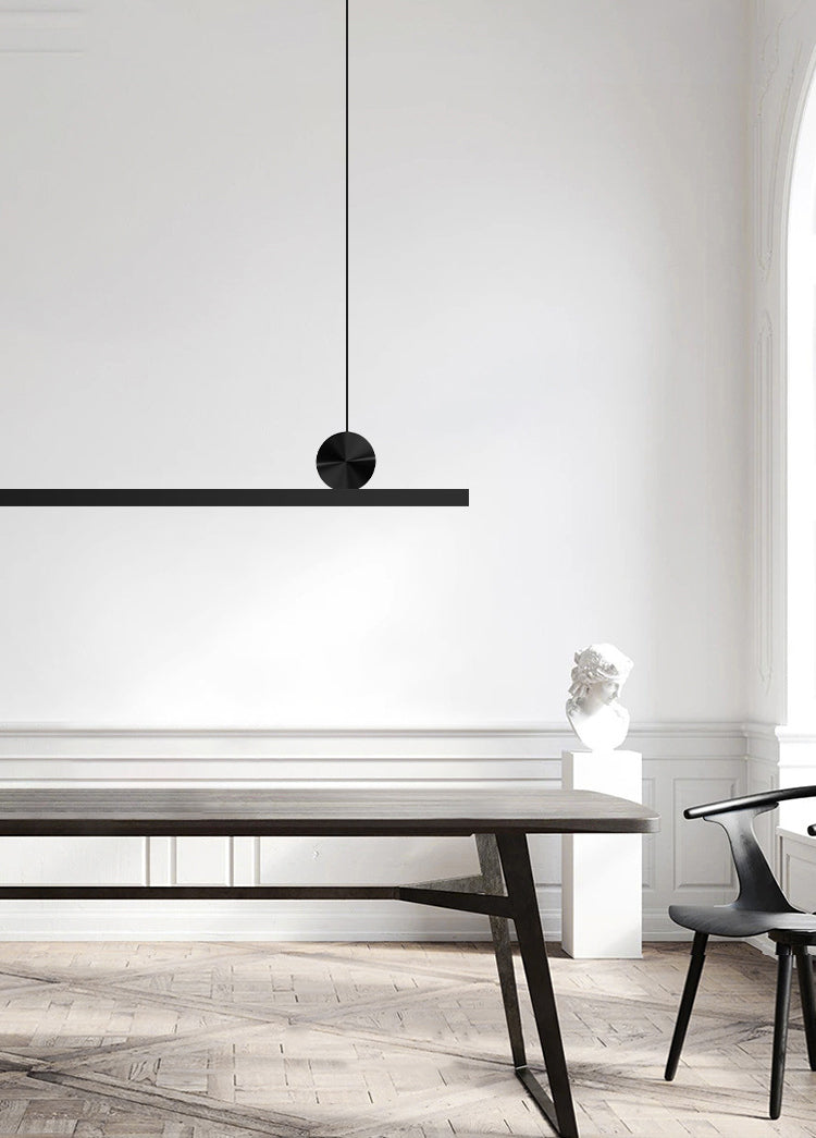 Illuminazione dell'isola contemporanea illuminazione isola lineare luce appesa in nero