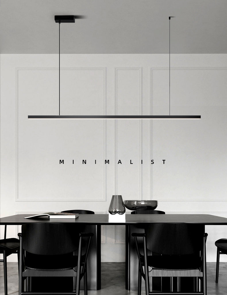 Lumo moderno a sospensione per lampadario lineare dell'isola della cucina Luce sospesa in nero