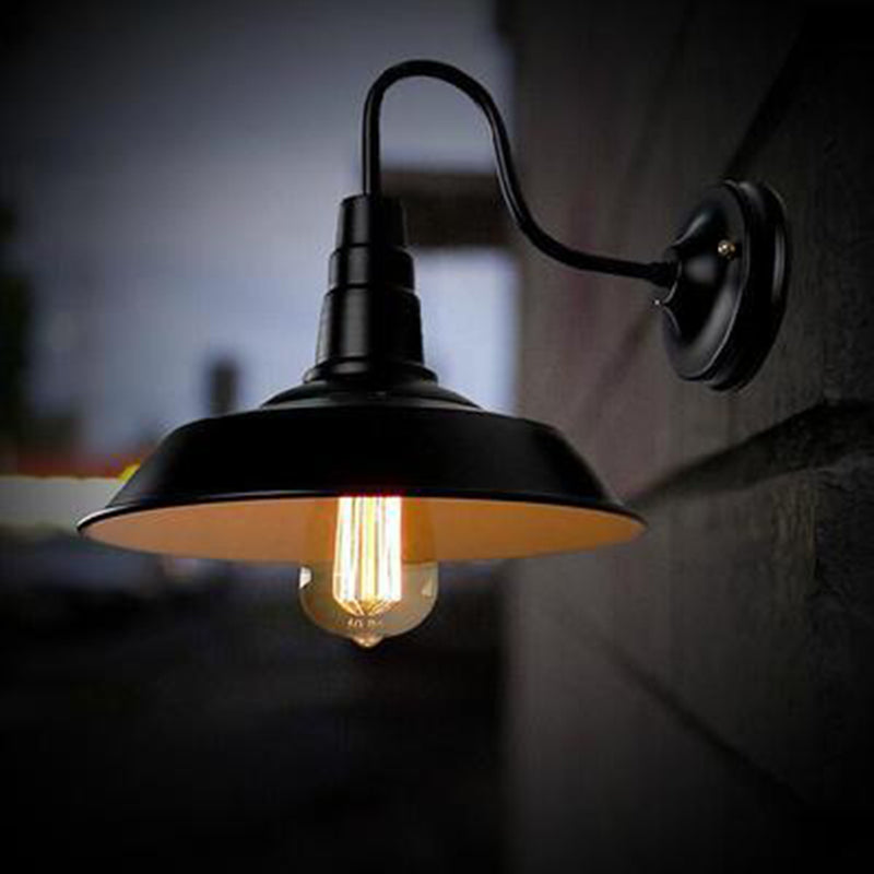 Kegelwandleuchte Lampenleuchte Industriellen Eisen 1-Licht-Wandmontageleuchte in Schwarz