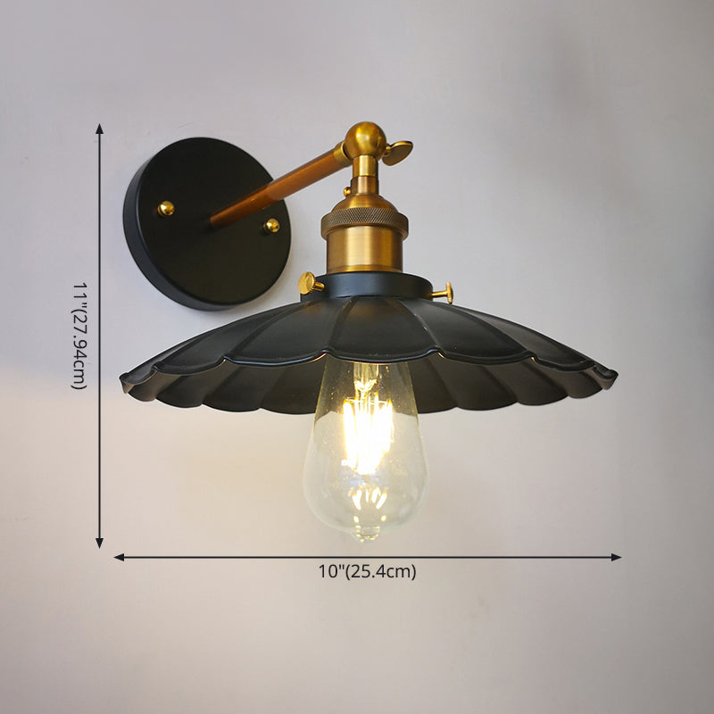 Kegelwandleuchte Lampenleuchte Industriellen Eisen 1-Licht-Wandmontageleuchte in Schwarz