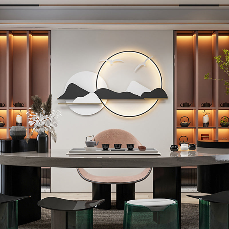 Ligera de pared de vidrio de estilo de pared redonda de 2 luces de 2 luces en blanco, verde y naranja