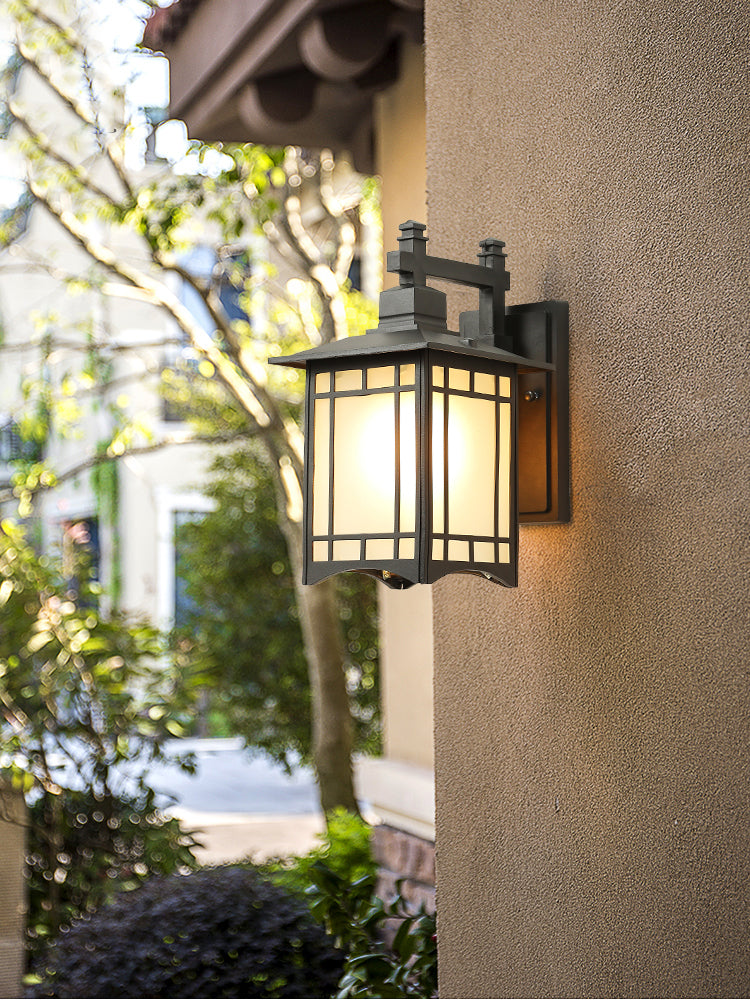 1-Light Rectangular Wall Sconce Modern Simple Style Glass Wall Lighting in Gold