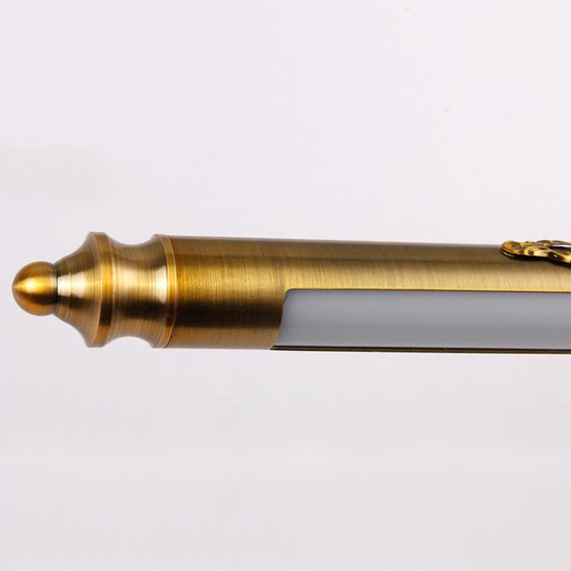 Gold Electroplate Metal LED Wall Light in Traditional Style Acrylic Linear Wall Lamp for Bathroom