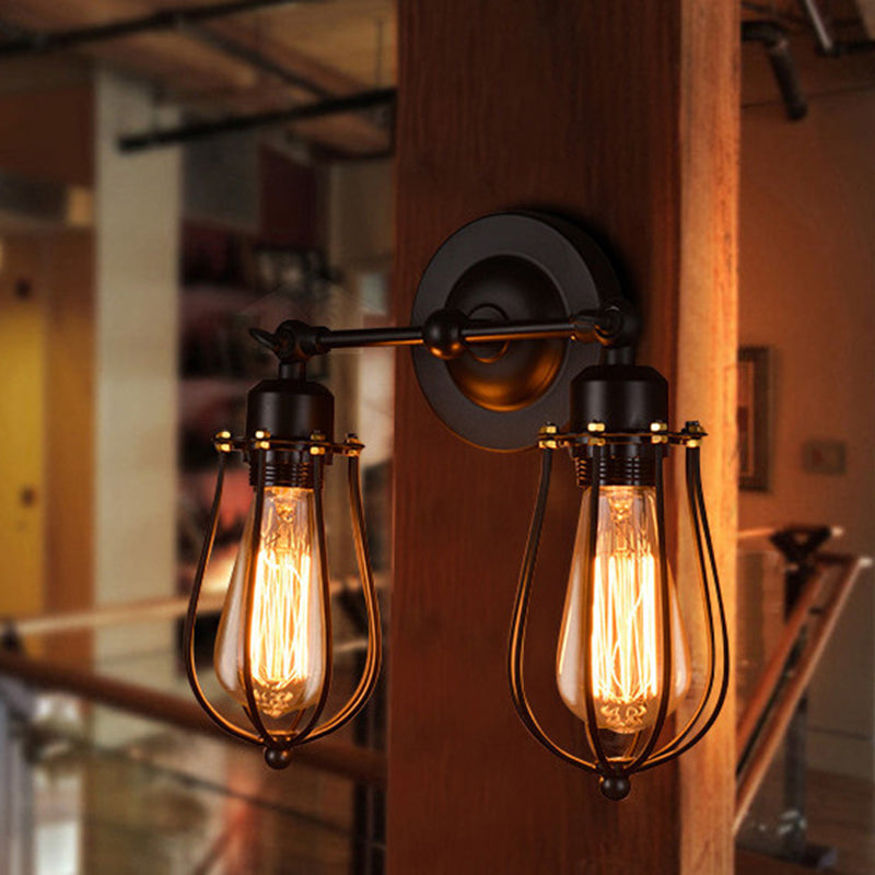 Lampe Schmiedeeisen 1-Licht Wandleuchte Industrial Flur