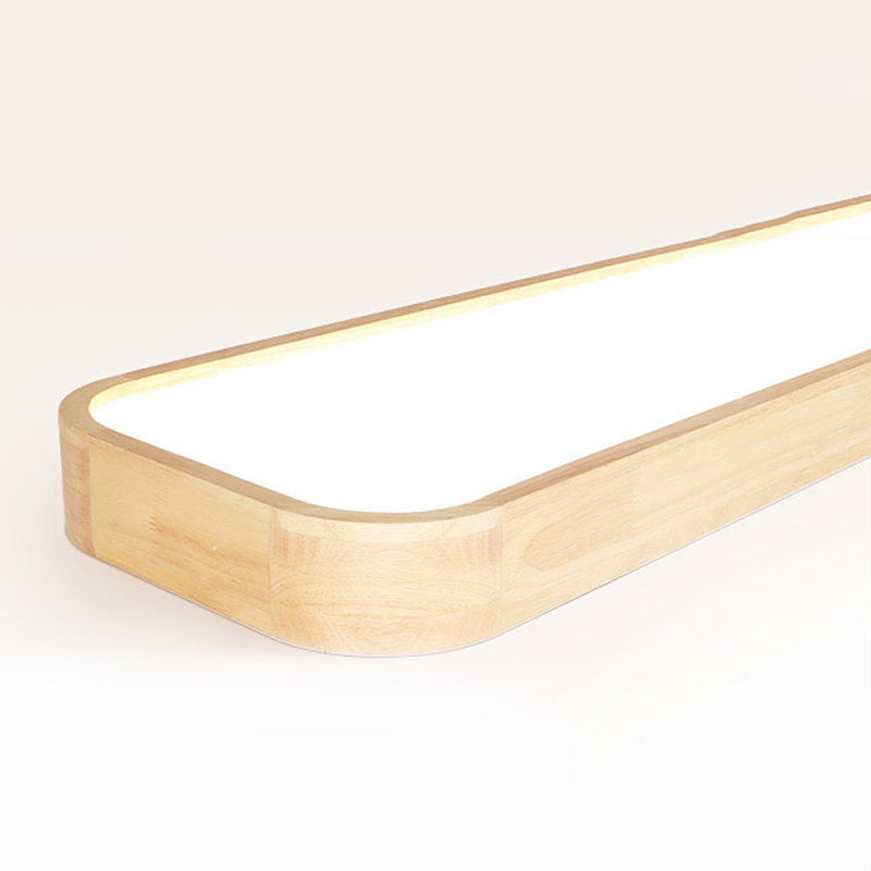 Wooden Rectangular LED Pendant Light in Modern Simplicity Acrylic Hanging Lamp for Commercial Place