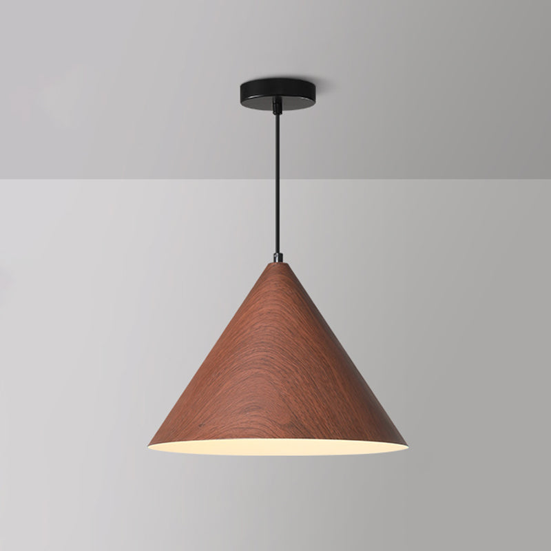 Bois moderne suspendu au plafond cône 1-Light Pendant Light pour salle à manger