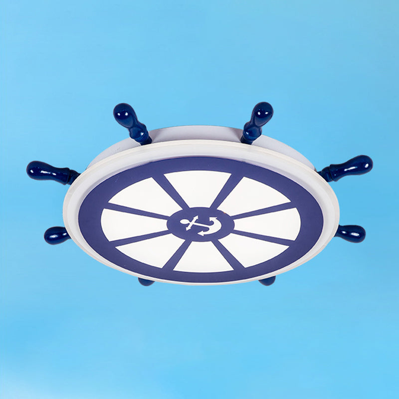 Plafonnier LED circulaire créatif pour enfants, montage encastré avec barre en bois et abat-jour en acrylique