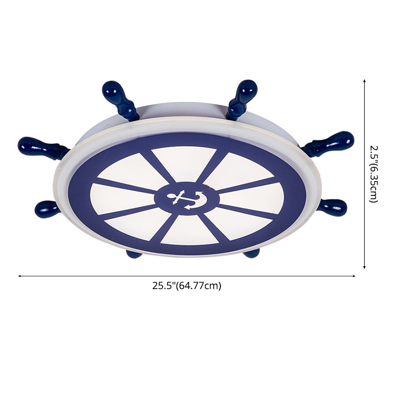 Plafonnier LED circulaire créatif pour enfants, montage encastré avec barre en bois et abat-jour en acrylique