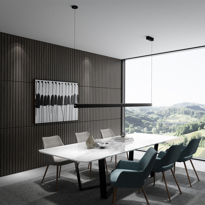 Lámpara moderna de lámpara lineal iluminación lineal lámpara de araña moderna en negro