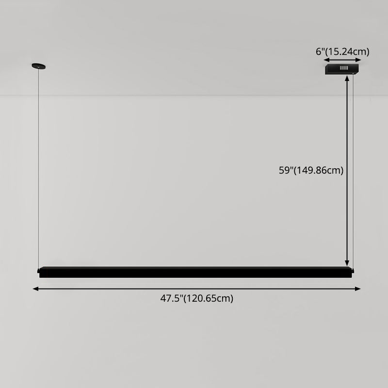Lámpara moderna de lámpara lineal iluminación lineal lámpara de araña moderna en negro
