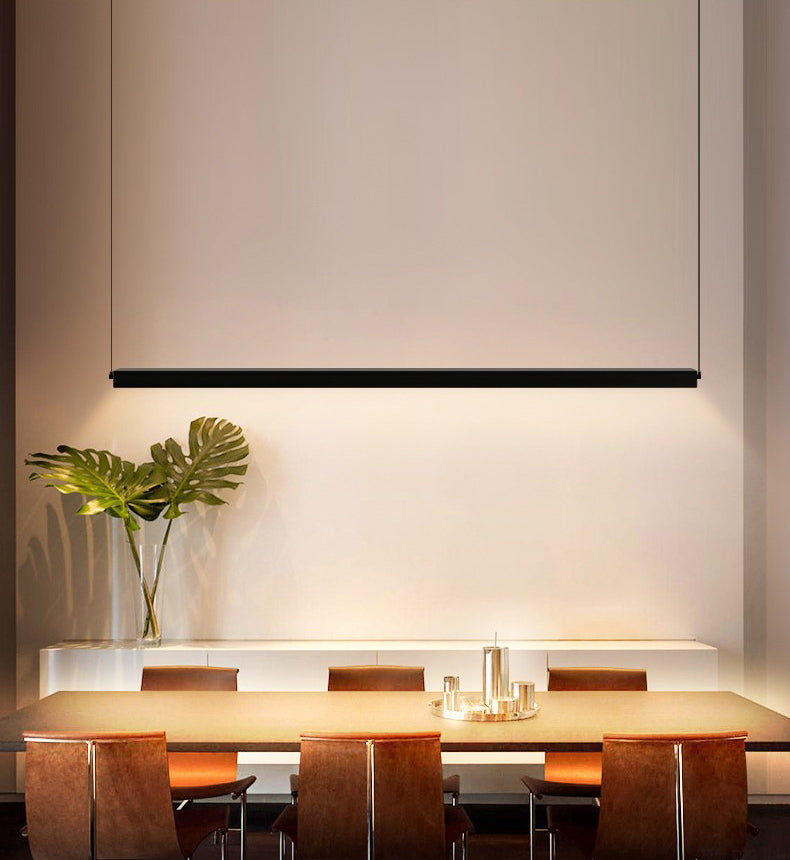 Lámpara moderna de lámpara lineal iluminación lineal lámpara de araña moderna en negro