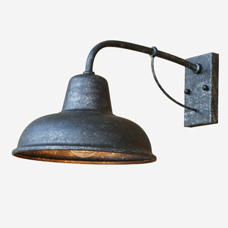 Antique Schwanenhalsstamm Wandleuchter Metall 1-Licht-Wandmontage in schwarzem und gealtertem Messing