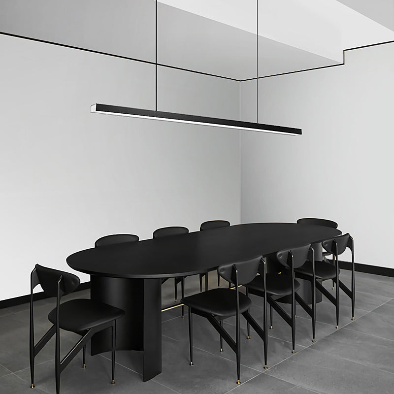 Luci a sospensione contemporanea per l'isola di cucina Linear Lighting Island Lampade in nero