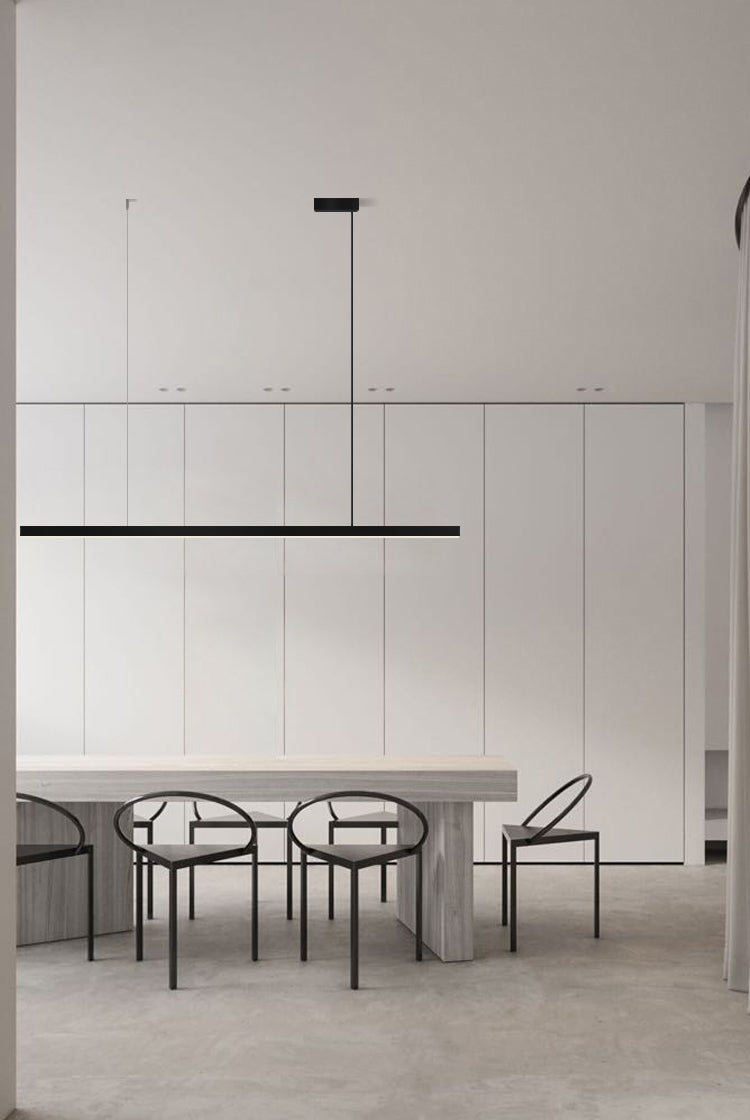Luci a sospensione contemporanea per l'isola di cucina Linear Lighting Island Lampade in nero