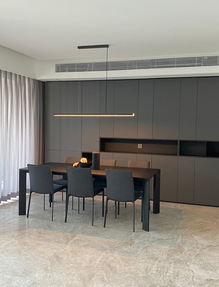 Luci a sospensione contemporanea per l'isola di cucina Linear Lighting Island Lampade in nero