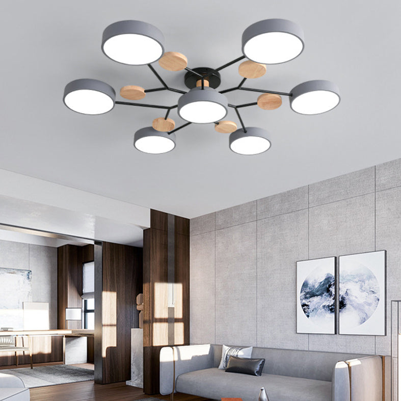 Lampe LED Macaron ronde multicolore avec abat-jour en acrylique pour salon