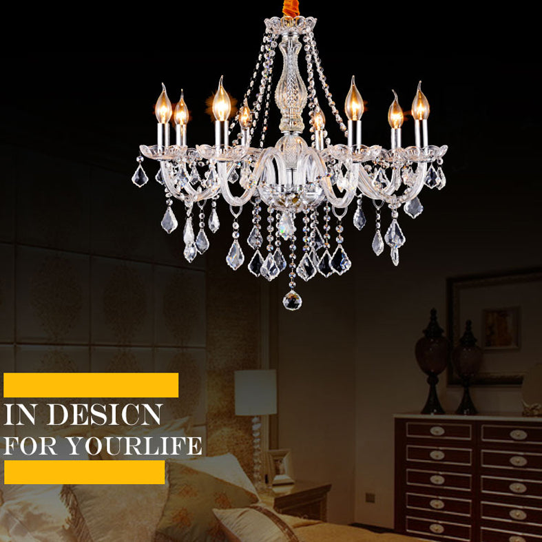 Lámpara de araña de velas iluminación de vidrio tradicional iluminación para restaurante