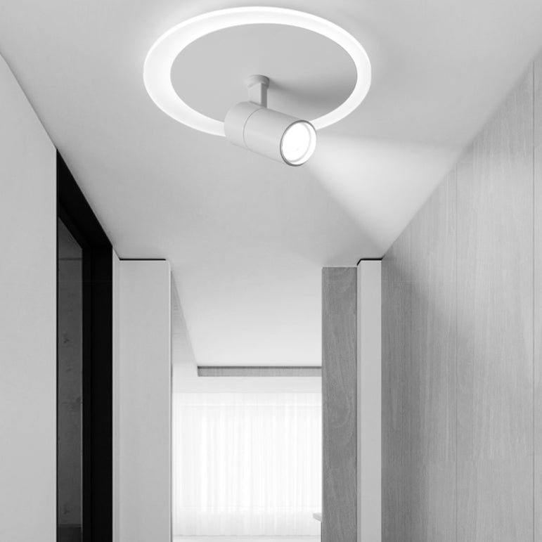 Plafonnier LED moderne en métal blanc, luminaire monté au plafond, pour porche