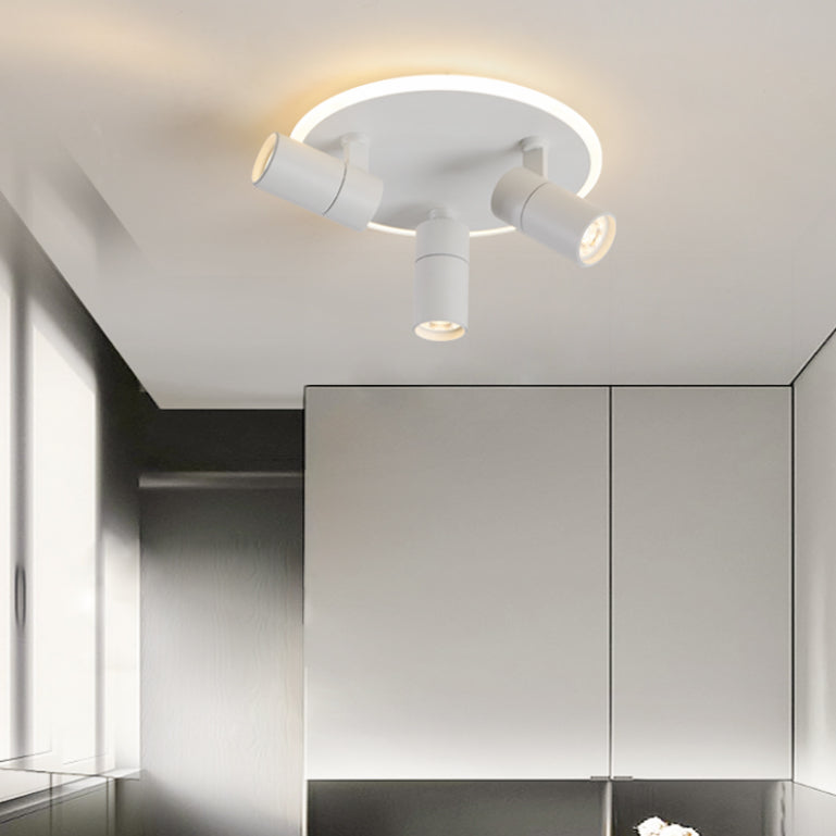 Plafonnier LED moderne en métal blanc, luminaire monté au plafond, pour porche