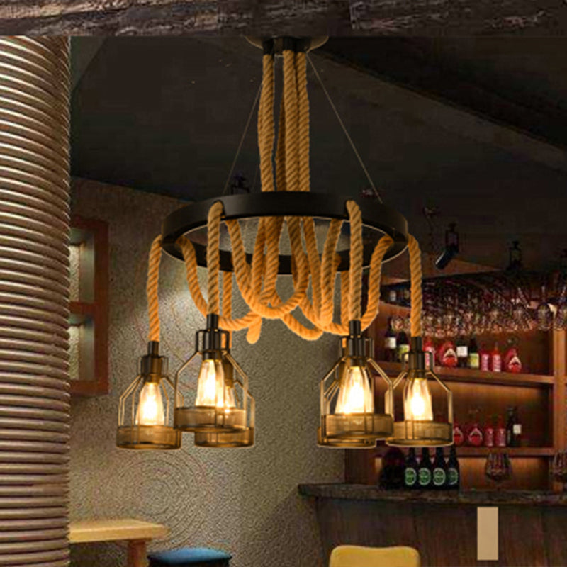 Circular Metallic Chandelier Factory 4/6/14 Lights Restaurant Plafond Lightture en noir