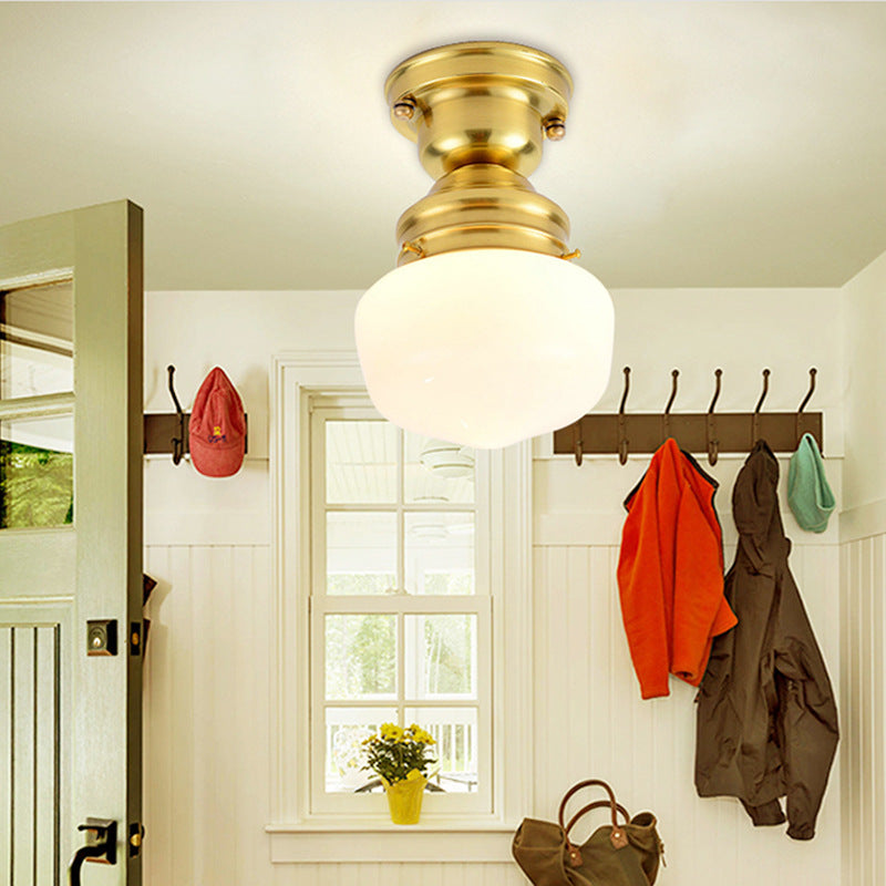 Escuela de escuela Opal de cristal de techo de luz de techo contemporáneo 1 luz de techo de luz montada en acabado de oro