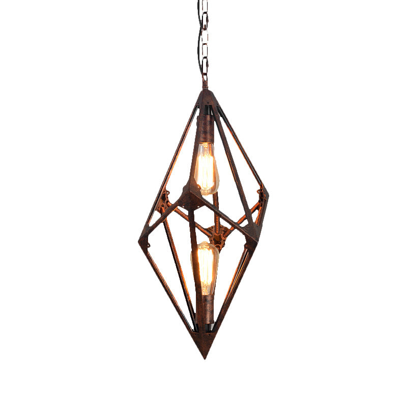 Bulbe salle à manger lustre vintage métallique 2/3 lumières rouille plafond pendentif léger, 12 "/27,5" w