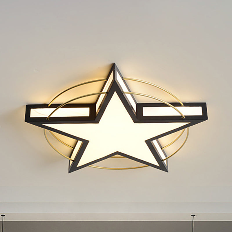 Star / triangle encastré luminaire nordique métal noir / gris plafonnier encastré avec diffuseur acrylique