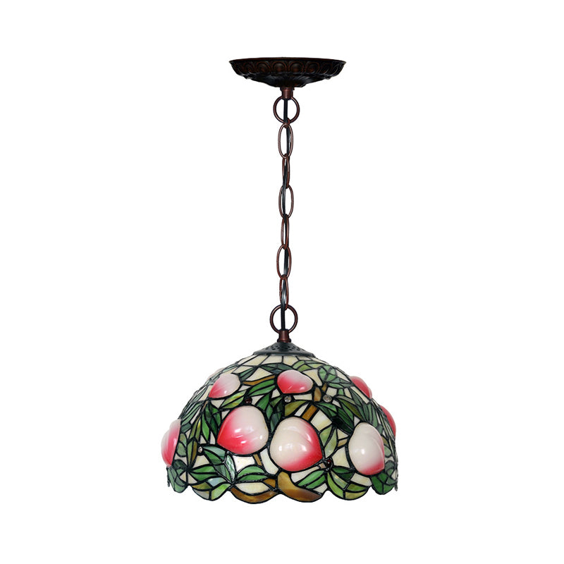 Vetro tagliato rosa 1/2/3 luci lampadario luce vittoriana peach bronzo pendente sospeso per sala da pranzo, largo 12 "/16"/20 "