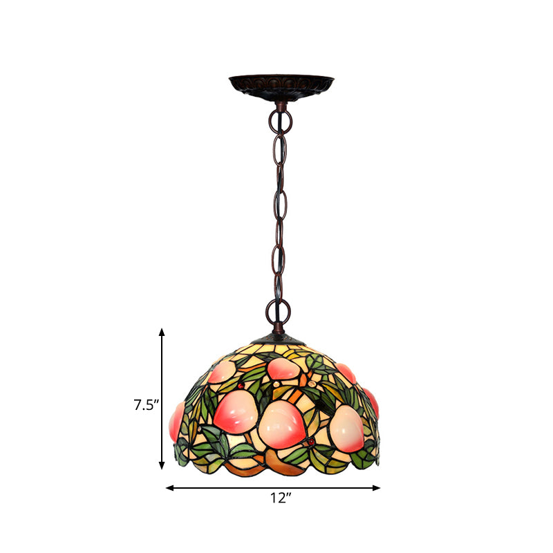 Vetro tagliato rosa 1/2/3 luci lampadario luce vittoriana peach bronzo pendente sospeso per sala da pranzo, largo 12 "/16"/20 "