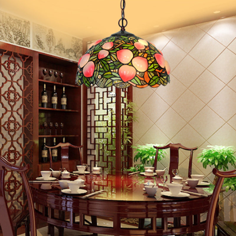 Vetro tagliato rosa 1/2/3 luci lampadario luce vittoriana peach bronzo pendente sospeso per sala da pranzo, largo 12 "/16"/20 "