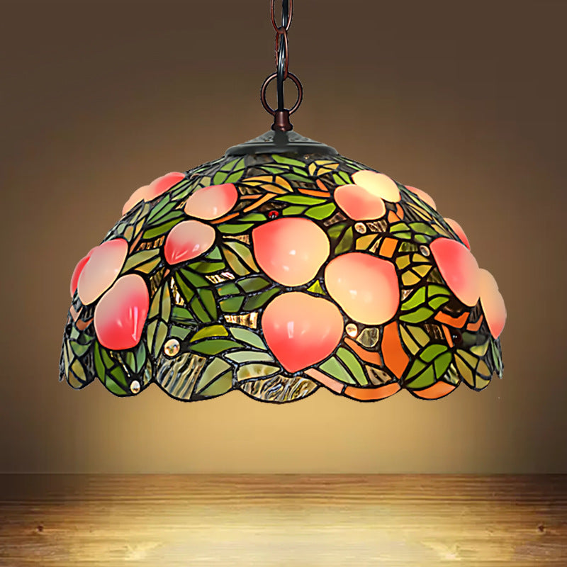 Vetro tagliato rosa 1/2/3 luci lampadario luce vittoriana peach bronzo pendente sospeso per sala da pranzo, largo 12 "/16"/20 "