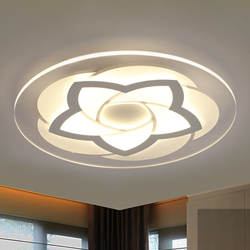 16"/19.5"/23.5"/29.5" W Flower Flush Light Modern Acrylic Ultra Thin Led Flush Ceiling Light for Bedroom