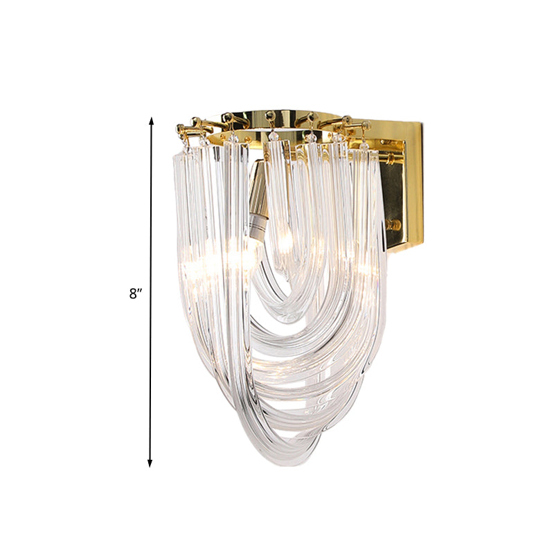 Clear Glass Geometric Wall Sconce Modernist 1 Head Wall Lighting Fixture for Living Room