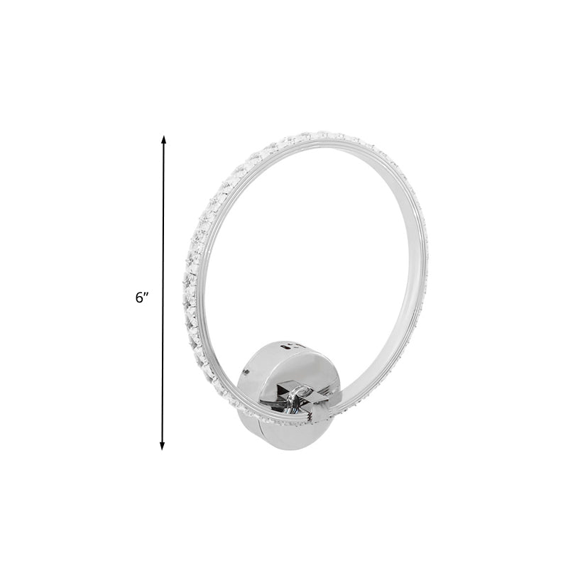 Runde durchscheinende Kristallleuchten -Licht Modernismus LED Chromwandbeleuchtung, 6 "/8"/10 "H