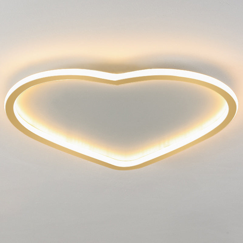 Plafonnier LED minimaliste moderne en aluminium en forme de cœur avec abat-jour en acrylique