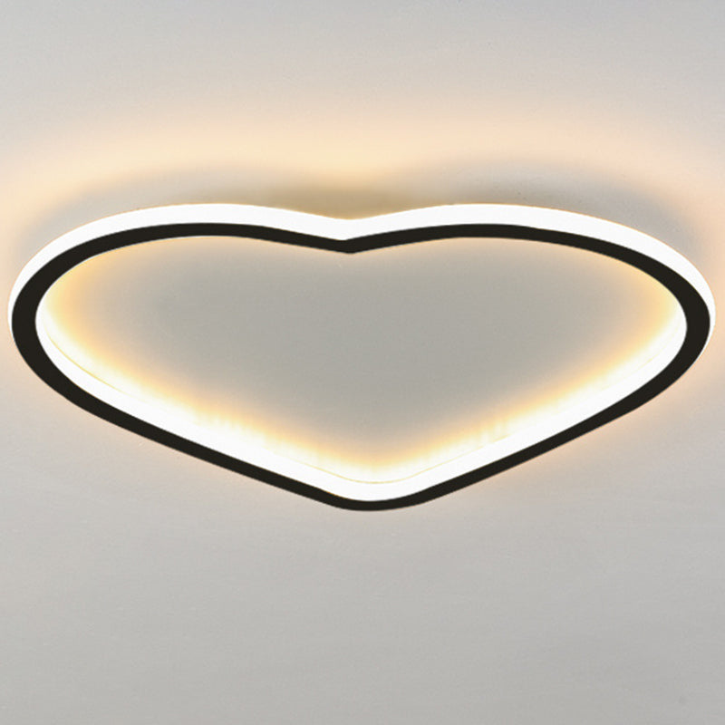 Plafonnier LED minimaliste moderne en aluminium en forme de cœur avec abat-jour en acrylique