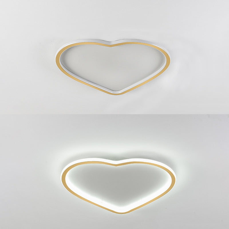 Plafonnier LED minimaliste moderne en aluminium en forme de cœur avec abat-jour en acrylique