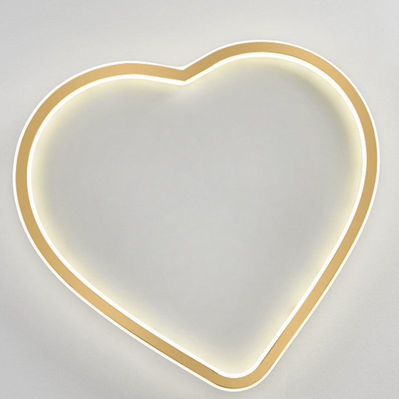 Plafonnier LED minimaliste moderne en aluminium en forme de cœur avec abat-jour en acrylique